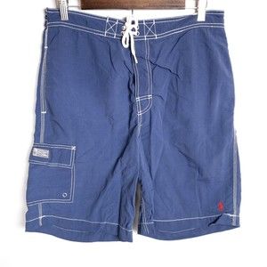 Polo Ralph Lauren Kailua Mesh Lined Blue Cargo Swim Shorts Trunks Medium